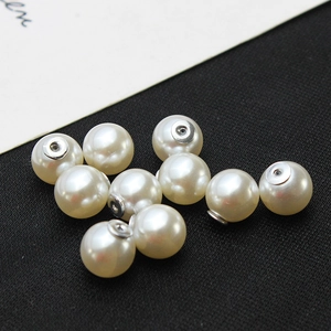 Fermoirs de boucles d'oreilles perles blanc crème avec trous en métal pour bijoux DIY