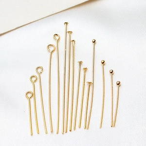 Assortimento di spilli ad occhiello e a testa a T in rame dorato per gioielli DIY