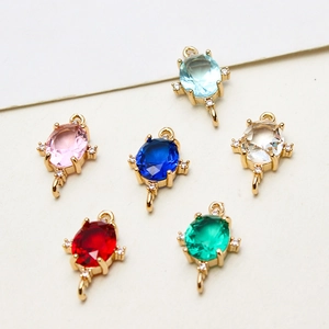 DIY Schmuck-Anhänger ovale Zirkonia mit Goldkrallen in sechs verschiedenen Farben