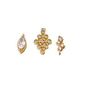 Pendentifs DIY en laiton doré avec zircone étincelante pour création de bijoux