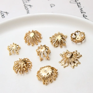 Calottes de fleurs creuses dorées pour accessoires de cheveux de mariée DIY