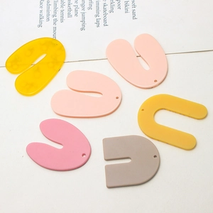 Colorful matte acrylic U-shaped earring charms and DIY jewelry pendants in 6 vibrant colors