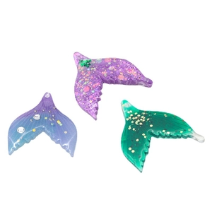 DIY colorful acrylic fish tail pendants with mermaid sequins and rhinestones for jewelry
