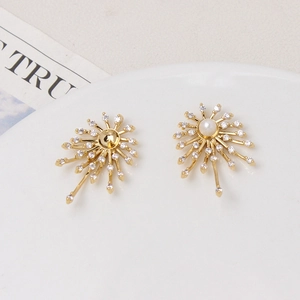 Base de Pendentif en Cuivre Plaqué Or Micro Pavé Zirconium Feu d'Artifice Plateau de Künstliche Perles DIY pour Boucles d'Oreilles Collier