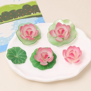Lotus- und Seerosenblatt Harzanhänger für sommerliche Ohrringe und Haarschmuck DIY