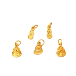 24k vergulde koperen kalebas hangers met traditionele Chinese geluksgravures