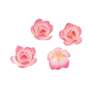 DIY handgefertigte Lotusblumen-Anhänger mit rosa Farbverlauf für Ohrringe und Haarnadeln