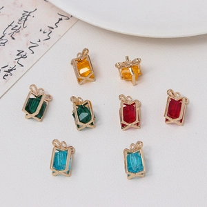 Kristall Geschenkbox Anhänger Kupfer Schleife DIY Weihnachten Schmuckherstellung Material Für Armband Ohrring Damen Schmuck