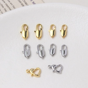 Chiusura a Moschettone in Rame Placcato Oro 18K E Fibbia a Molla a Forma di Cuore Per Accessori Per Creazione di Gioielli Fai-da-te