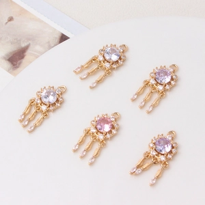 Dreamcatcher pendants with zircon stones for DIY traditional bridal hair accessory crafting