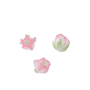 Dreidimensionale Blumenknospen-Perlen mit rosa Farbverlauf für DIY-Haarnadeln und Schmuck