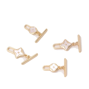 Fermoirs OT dorés avec motifs fleurs et étoiles blanches pour la création de bijoux DIY