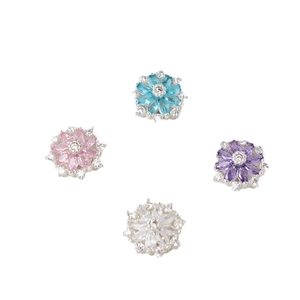 Perle a fiore in zircone rosa, blu, viola e bianco per la creazione di gioielli fai da te