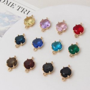 Connecteurs en pierres précieuses colorées avec base en alliage doré pour bijoux DIY