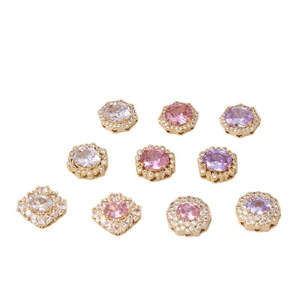 Micro-pave cubic zirconia connectors in geometric shapes for handmade jewelry