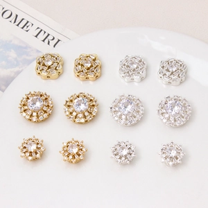 14K vergoldete Schneeflocken und Blumenperlen mit Zirkonia für DIY-Schmuckherstellung