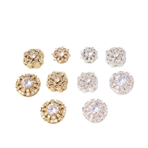 Kupferne 14K vergoldete Schneeflocken-Zirkonia-Abstandshalter für DIY-Schmuck