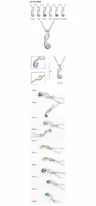 Dettaglio della collana a forma di S con gemma rotonda e pavé di piccoli diamanti