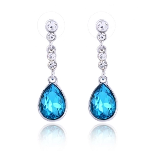 Semplici Orecchini a Goccia in Lega Con Cristallo Taglio a Pera Perno in Argento Sterling 925 per Donna Gioielli da Matrimonio