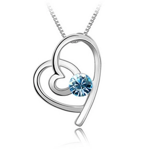 Collier Pendentif Cœur en Alliage de Strass pour Femme Élégant Collier Double Cœur en Cristal Chaîne Vénitienne Bijoux
