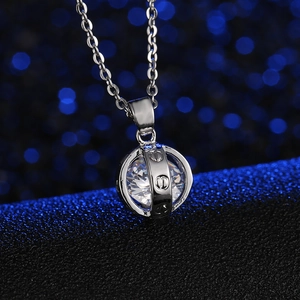 Eenvoudige Holle Bol Hanger Halsketting Zirkonia Koperen Ketting Verguld Schroefontwerp Vrouwen Sieraden Cadeau