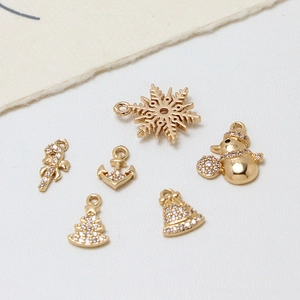 Vergoldete Weihnachts- und Nautik-Anhänger mit Zirkonia für DIY-Schmuckherstellung