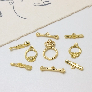Fermoirs à bascule OT plaqués or 14K motif couronne tulipe pour création de bijoux