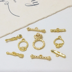Kit de fermoirs à bascule couronne et tulipe plaqués or 14K pour bijoux DIY