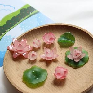 Set di fiori di loto e ninfee per forcine fai-da-te e decorazioni in miniatura