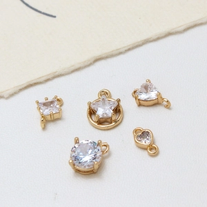 Micro-set zircon pendant set with star and heart shapes for DIY jewelry making