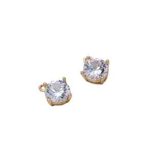 Gold plated copper pendants with cubic zirconia for DIY jewelry making and earring crafts