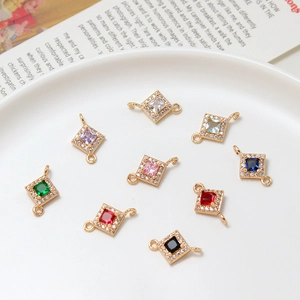 Bunte Zirkonia-Anhänger in Rautenform für die DIY-Schmuckherstellung von Armbändern