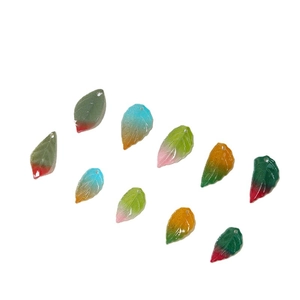 Gradient leaf charms with leaf vein texture for DIY hanfu hairpins and accessories