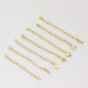 Rallonges de chaîne en plaqué or 18 carats avec divers pendentifs pour bijoux DIY