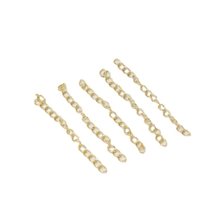 Lot de cinq chaînes d'extension plaquées or 18k pour bijoux DIY colliers et bracelets
