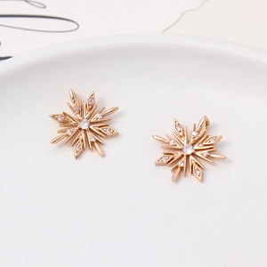 Detailansicht der roségoldenen Schneeflocken-Anhänger mit Zirkonia-Mikropavé-Besatz