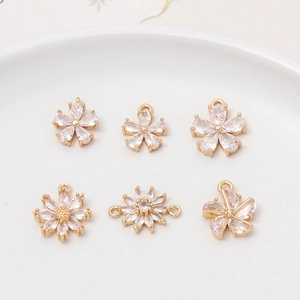 Daisy Windmill Floral Copper Rhinestone Pendant For DIY Jewelry Making Earrings Bracelet Necklace Jewelry Accessories