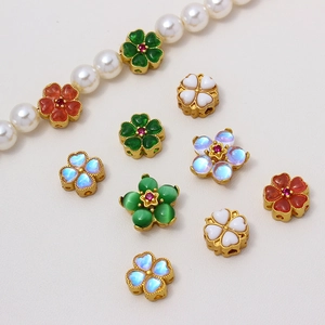 Antikgold Kupfer Blumenperlen Für DIY Schmuckherstellung Mit Jadeimitat Und Strassakzenten Handgefertigte Accessoires
