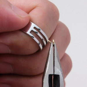 Stainless steel ring tool with parallel grooves for DIY jewelry making and assembly