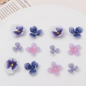 DIY colorful translucent resin flower charms for handmade jewelry hairpins and earrings