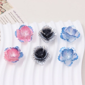 3D gradient heat-shrink flower petals for DIY jewelry making and hair accessories