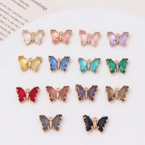Pendentif Papillon En Cuivre Zircon Cristal Pour Accessoires De Bijoux DIY Collier Bracelet Boucles D'oreilles Papillon