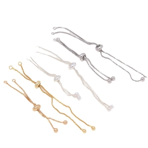 Chiusure per bracciali a catena box regolabili in oro, oro rosa, argento e canna fucile