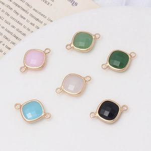 Pendentifs losanges en cristal coloré en six couleurs pour colliers et bracelets DIY