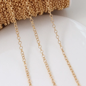 Chaîne à maillons circulaires dorés pour la création de colliers et bracelets DIY