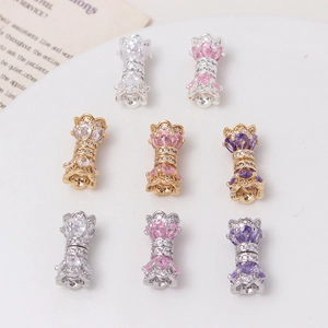14K Gold Plated Copper Zircon DIY Screw Clasp Connector For Bracelet Necklace Jewelry Making Findings Accessories