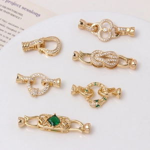 Fermoirs connecteurs plaqués or 14K avec zircons pour colliers de perles et bracelets DIY