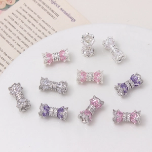 14K gold-plated screw clasp with cubic zirconia and pearls for DIY jewelry crafts