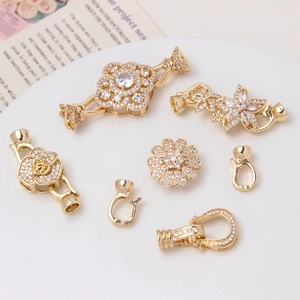 Fermoirs en perles de zircon plaqué or 14K pour la fabrication de bijoux DIY et colliers