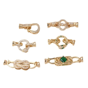 Fermoirs en plaqué or 14K avec zircons pour la création de colliers et bracelets en perles